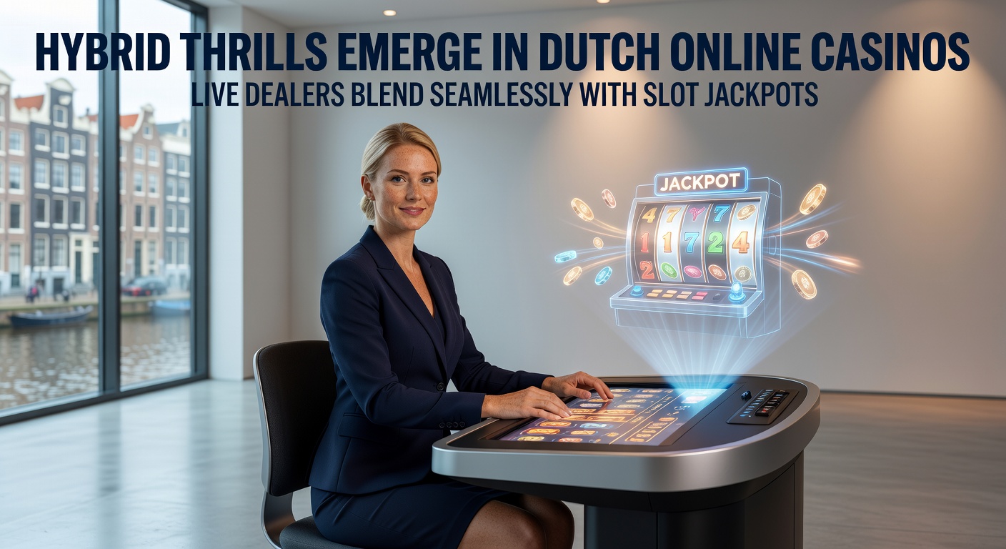 Close-up van een live dealer die een hybride slot jackpot aankondigt in een Nederlands online casino platform