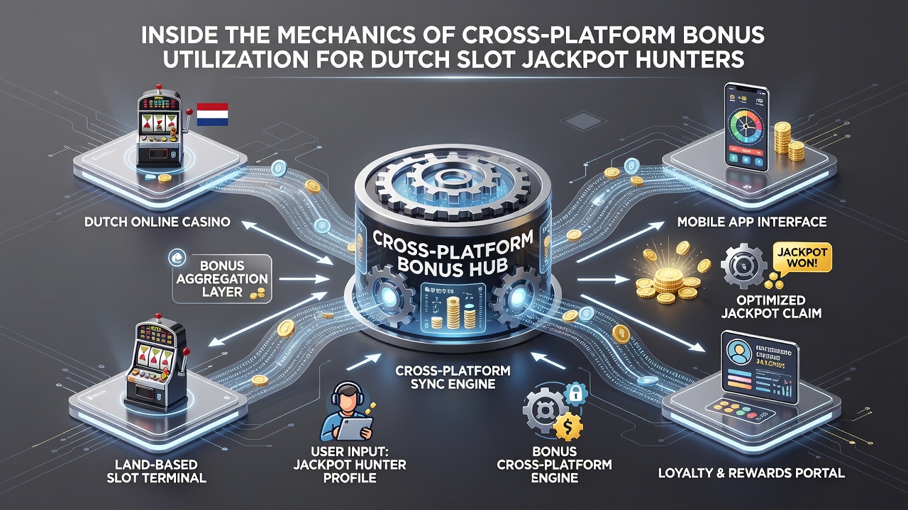 Diagram dat toont hoe bonussen van verschillende Nederlandse casino platforms bijdragen aan één jackpotpot