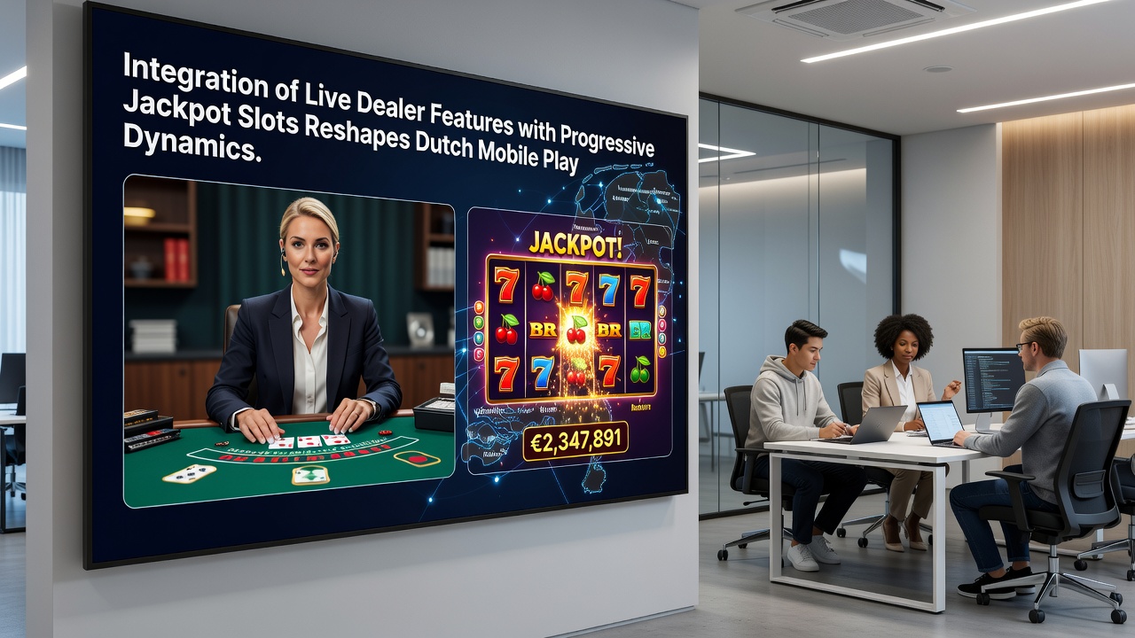 Mobiele interface met live dealer en jackpot integratie