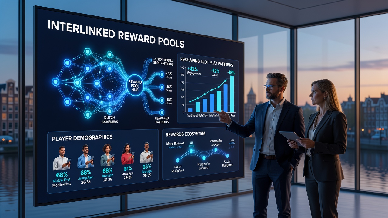 Statistieken en grafieken over veranderingen in slot speelpatronen door interlinked reward pools
