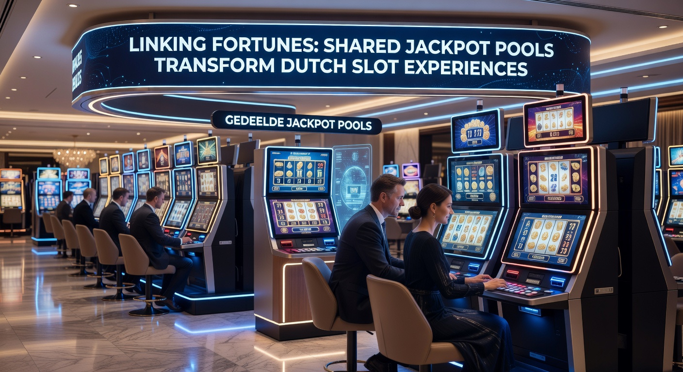 Schermafbeelding van een bruisende gedeelde jackpotpool op een Nederlands slotspel, met stijgende potten en enthousiaste spelers