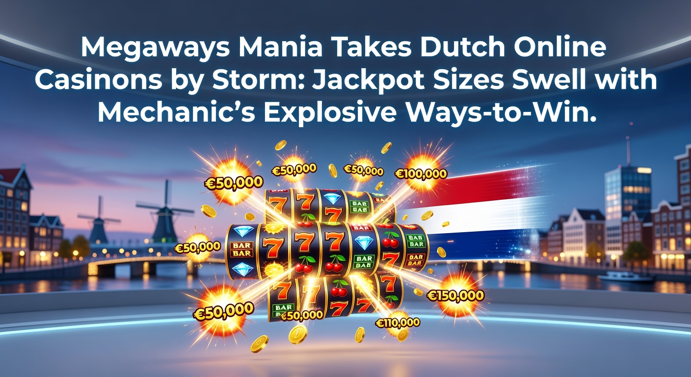 Schermafbeelding van een draaiende Megaways slot met exploderende winlijnen en groeiende jackpot in een Nederlands online casino