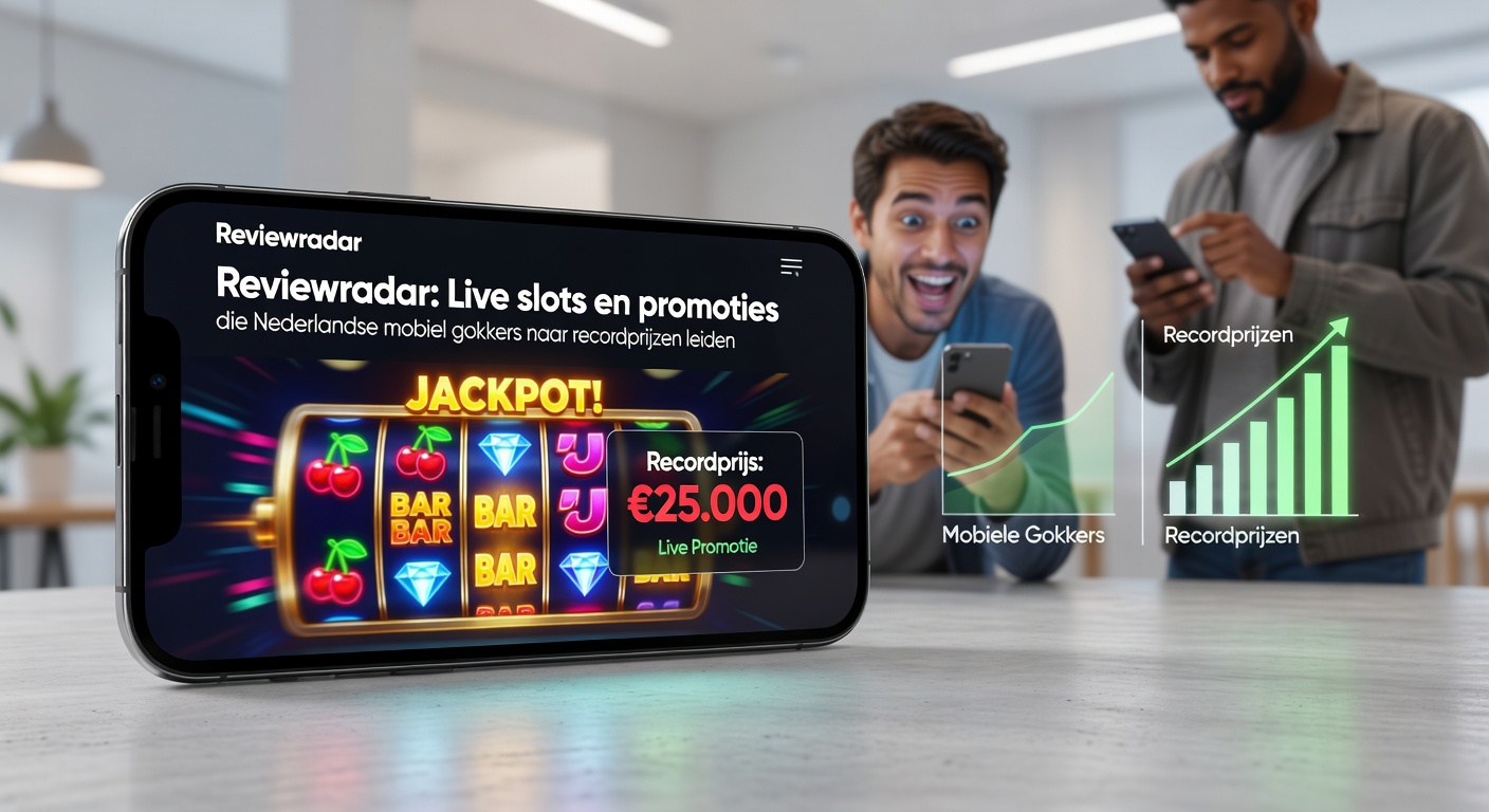 Grafiek van Reviewradar met stijgende jackpotcurves en promotie-overzichten voor mobiele Nederlandse gokkers in 2026